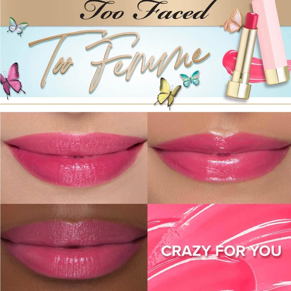 NEW Too Faced Too Femme Heart Core Lipstick Shade: Crazy for you